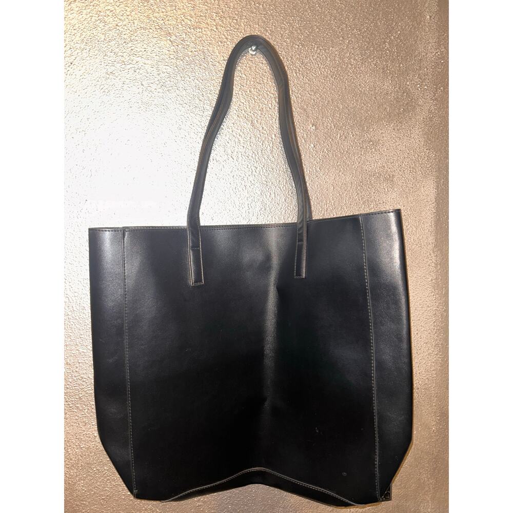 Carolina Herrera Good Girl Fragrance Black Faux Leather Weekend Bag Tote